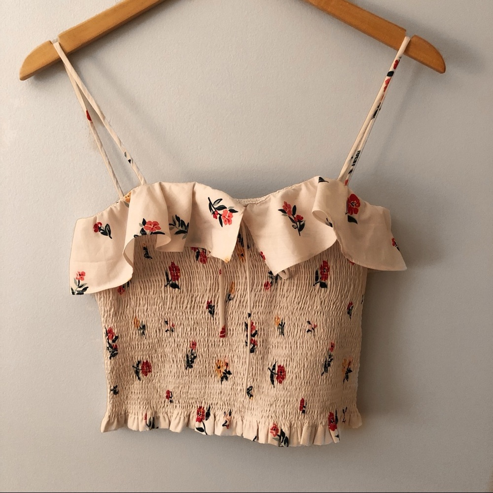 Zara Floral Pink Smocked Top
